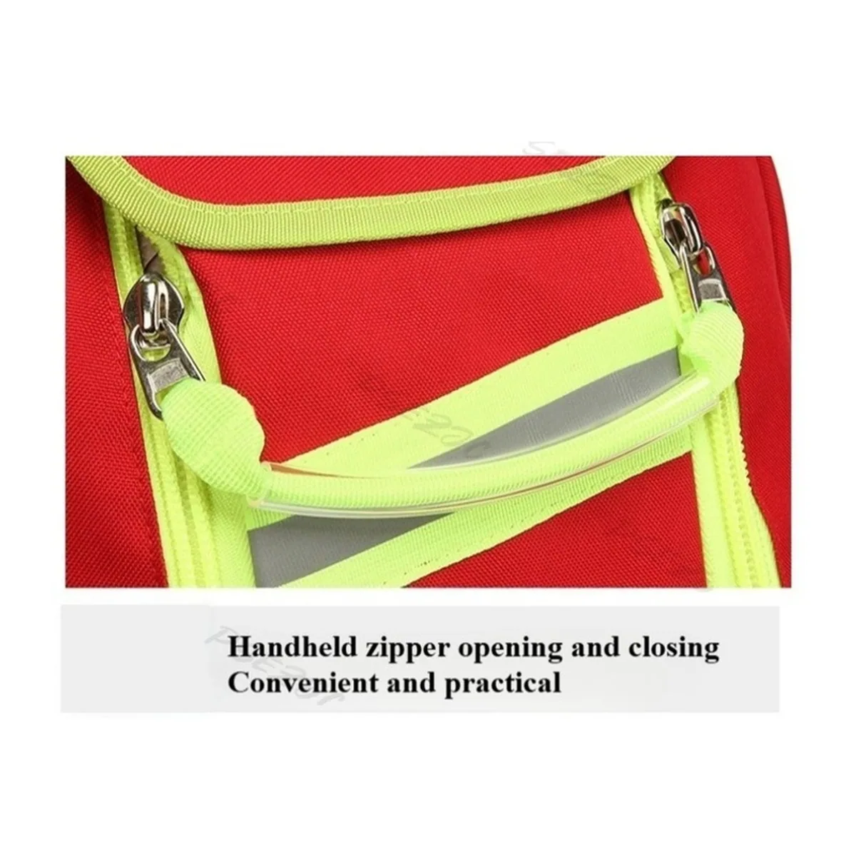09956 1200D Medical Emergency Backpack in Red, construction and compartment detail 3