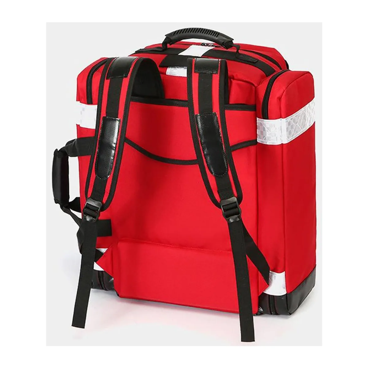 09957 1200D Medical Emergency Backpack in Red, construction and compartment detail 2