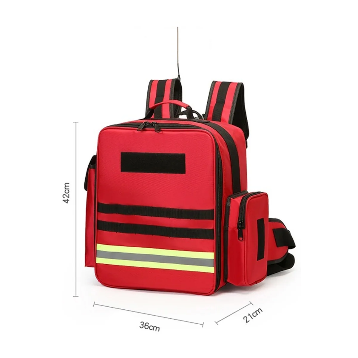 09958 1200D Medical Emergency Backpack in Red, construction and compartment detail 1