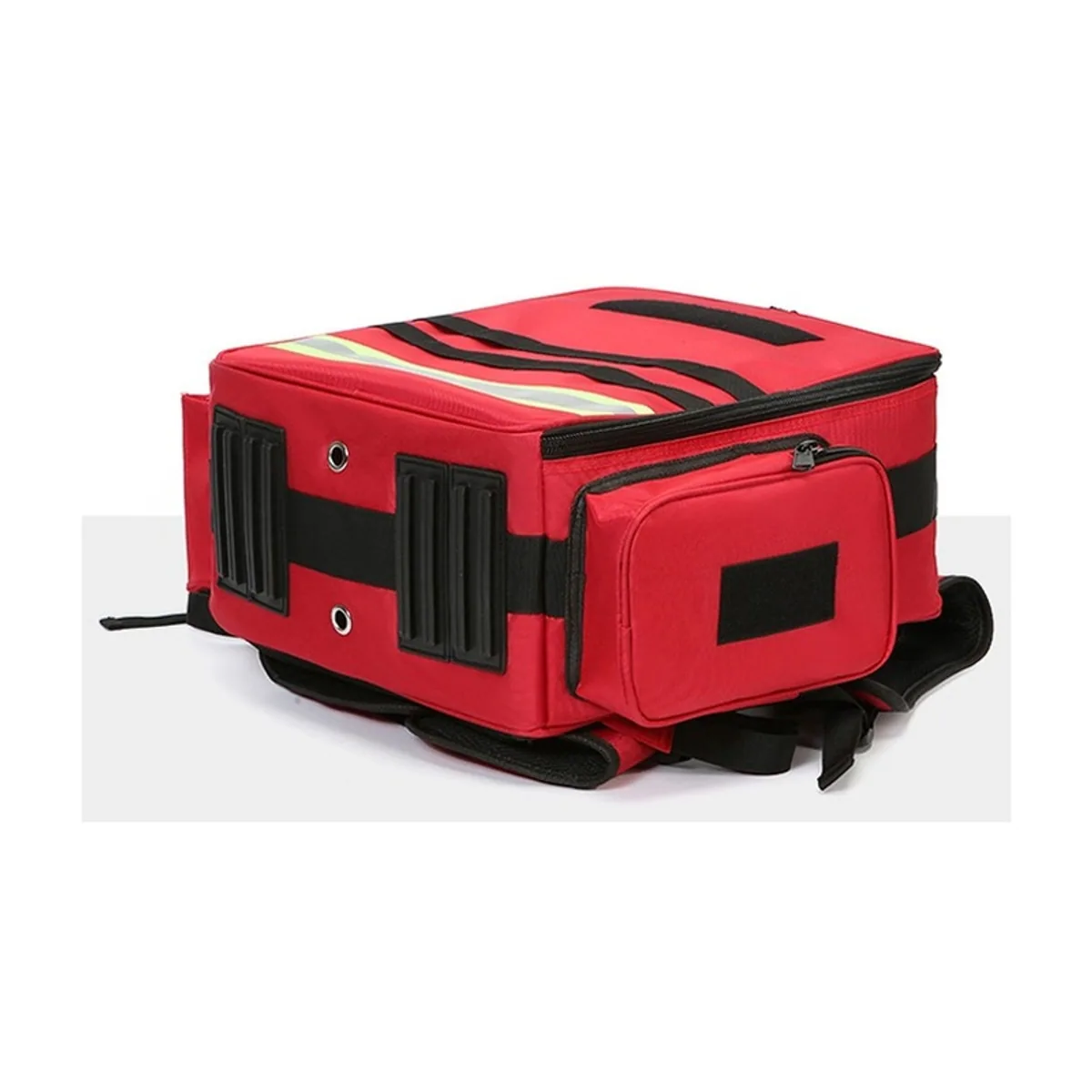 09958 1200D Medical Emergency Backpack in Red, construction and compartment detail 4