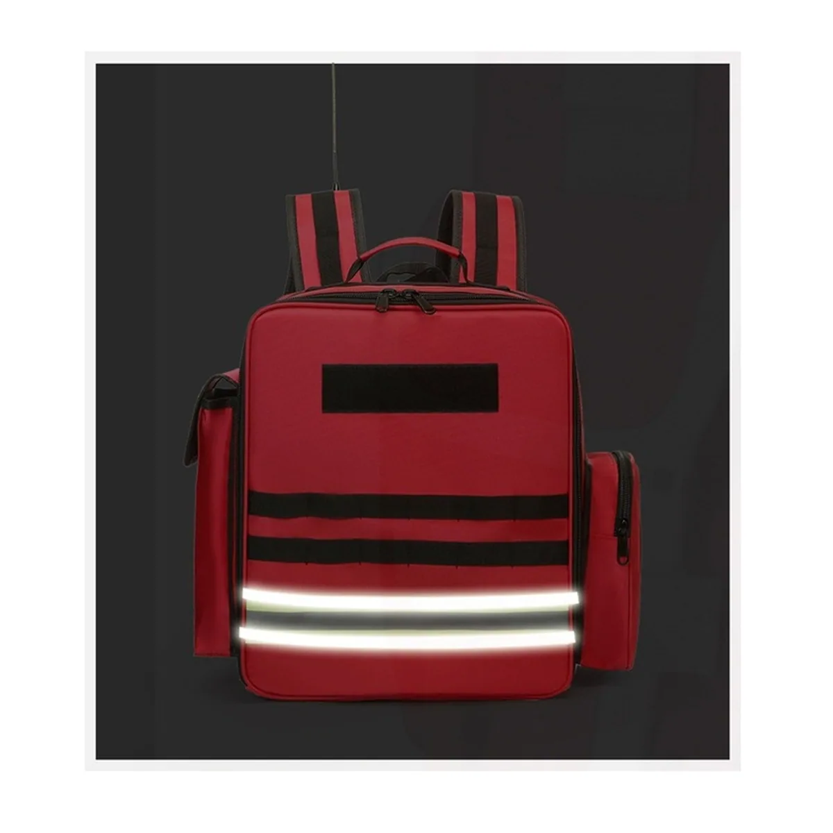 09958 1200D Medical Emergency Backpack in Red, construction and compartment detail 7