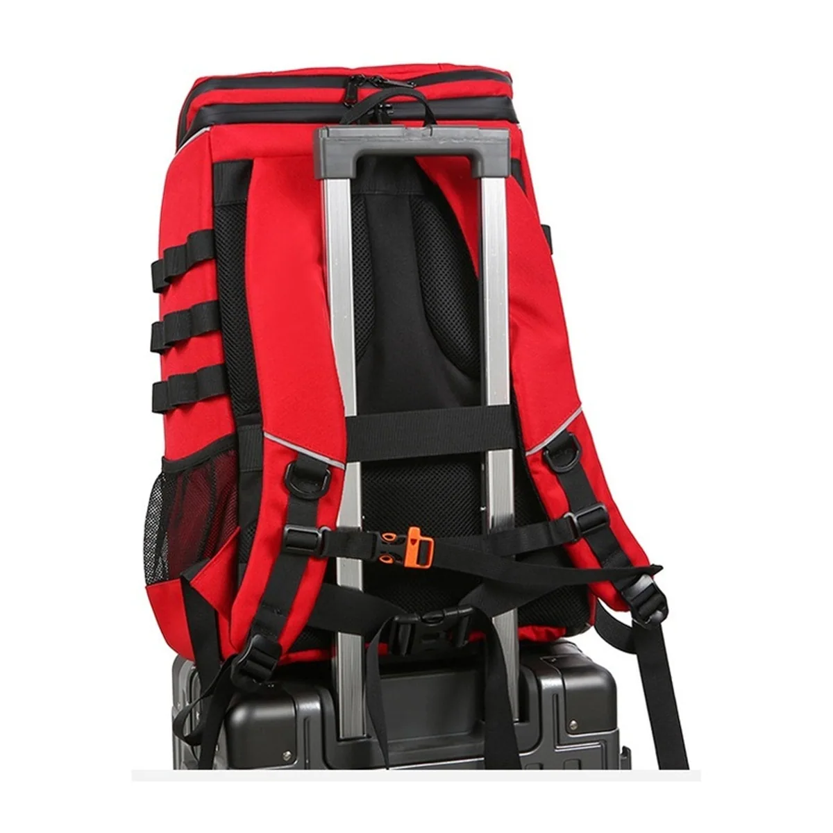 09959 1200D Medical Emergency Backpack in Red, construction and compartment detail 1