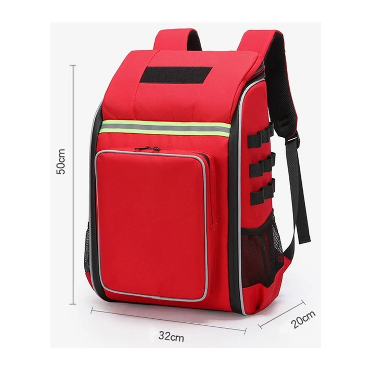 09959 1200D Medical Emergency Backpack in Red, construction and compartment detail 2