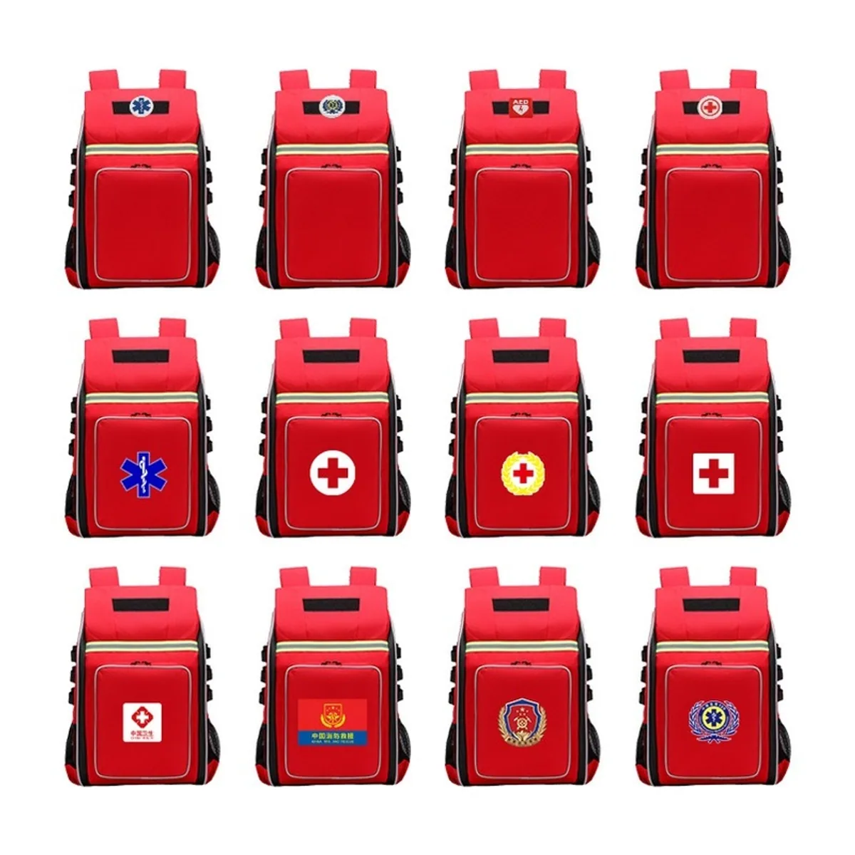 09959 1200D Medical Emergency Backpack in Red, construction and compartment detail 5