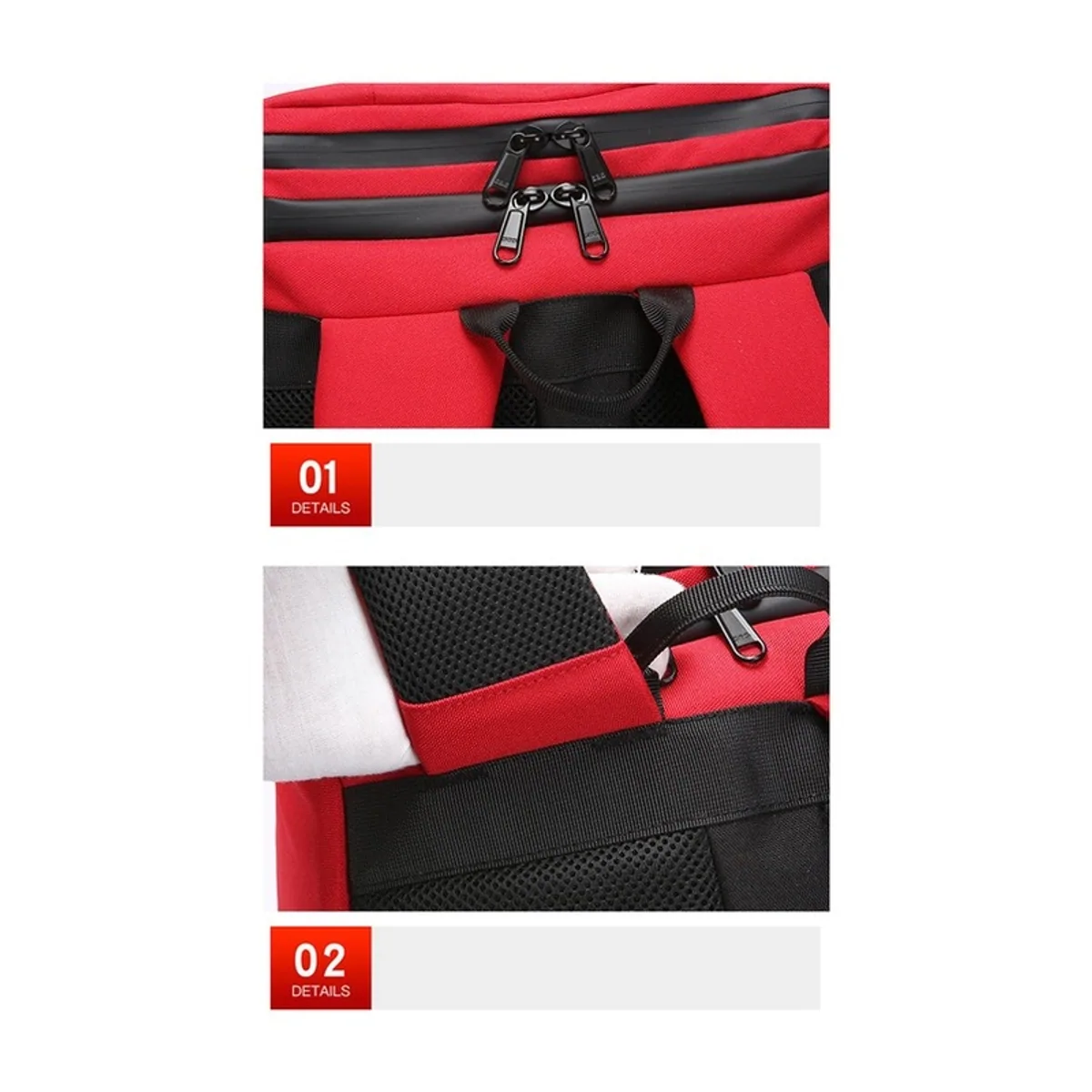 09959 1200D Medical Emergency Backpack in Red, construction and compartment detail 7