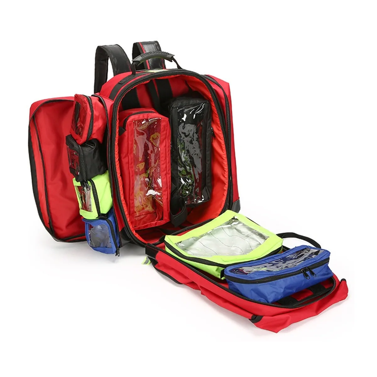 09965 1200D Rescue Duffel Bag in Red, construction and compartment detail 1