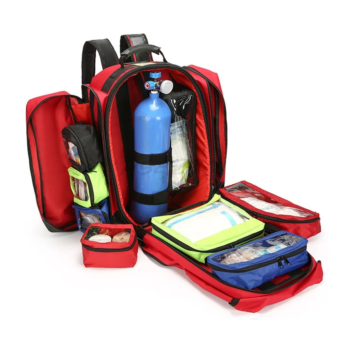 09965 1200D Rescue Duffel Bag in Red, construction and compartment detail 2