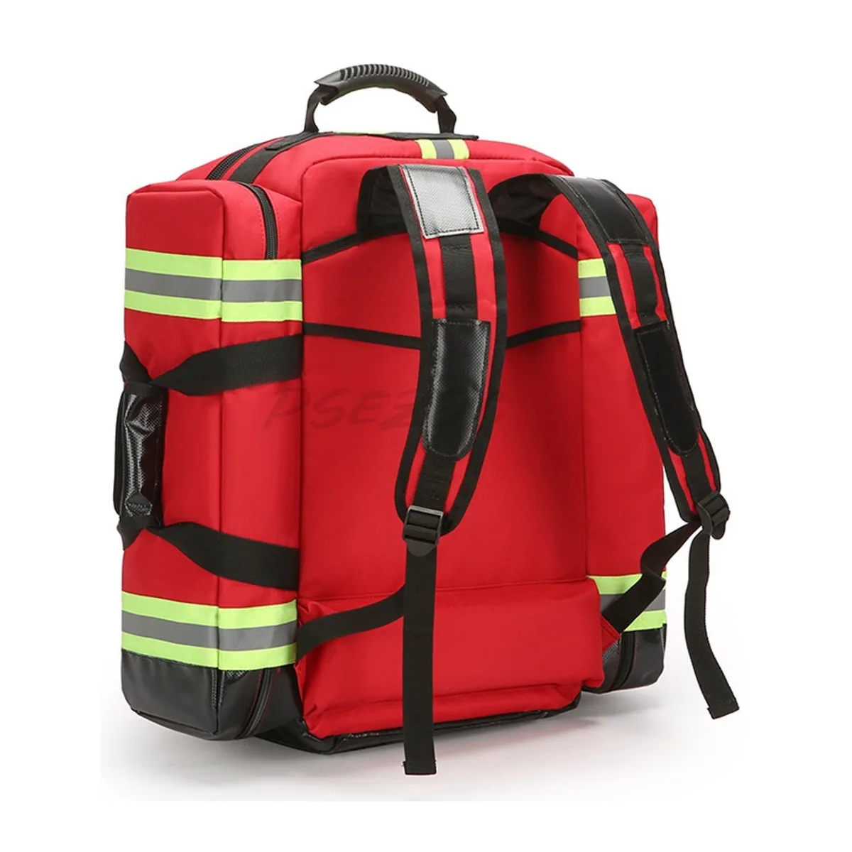 09965 1200D Rescue Duffel Bag in Red, construction and compartment detail 4