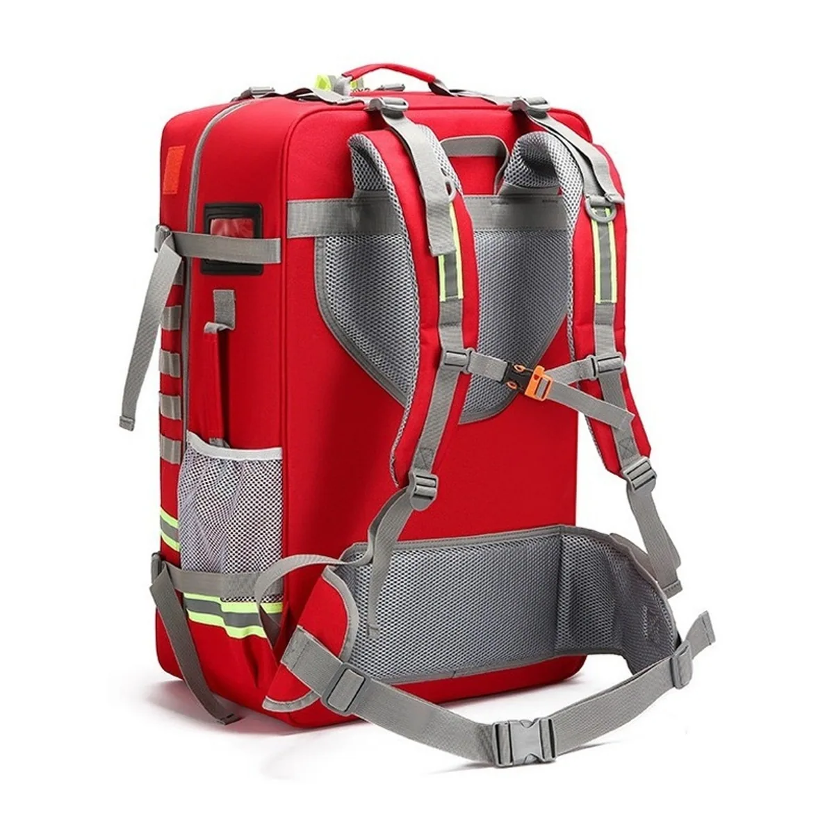 09966 1200D Rescue Duffel Bag in Red, construction and compartment detail 5