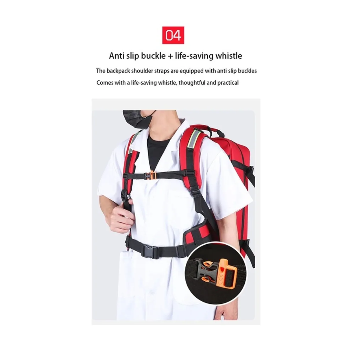 09968 1200D Medical Emergency Backpack in Blue, construction and compartment detail 4