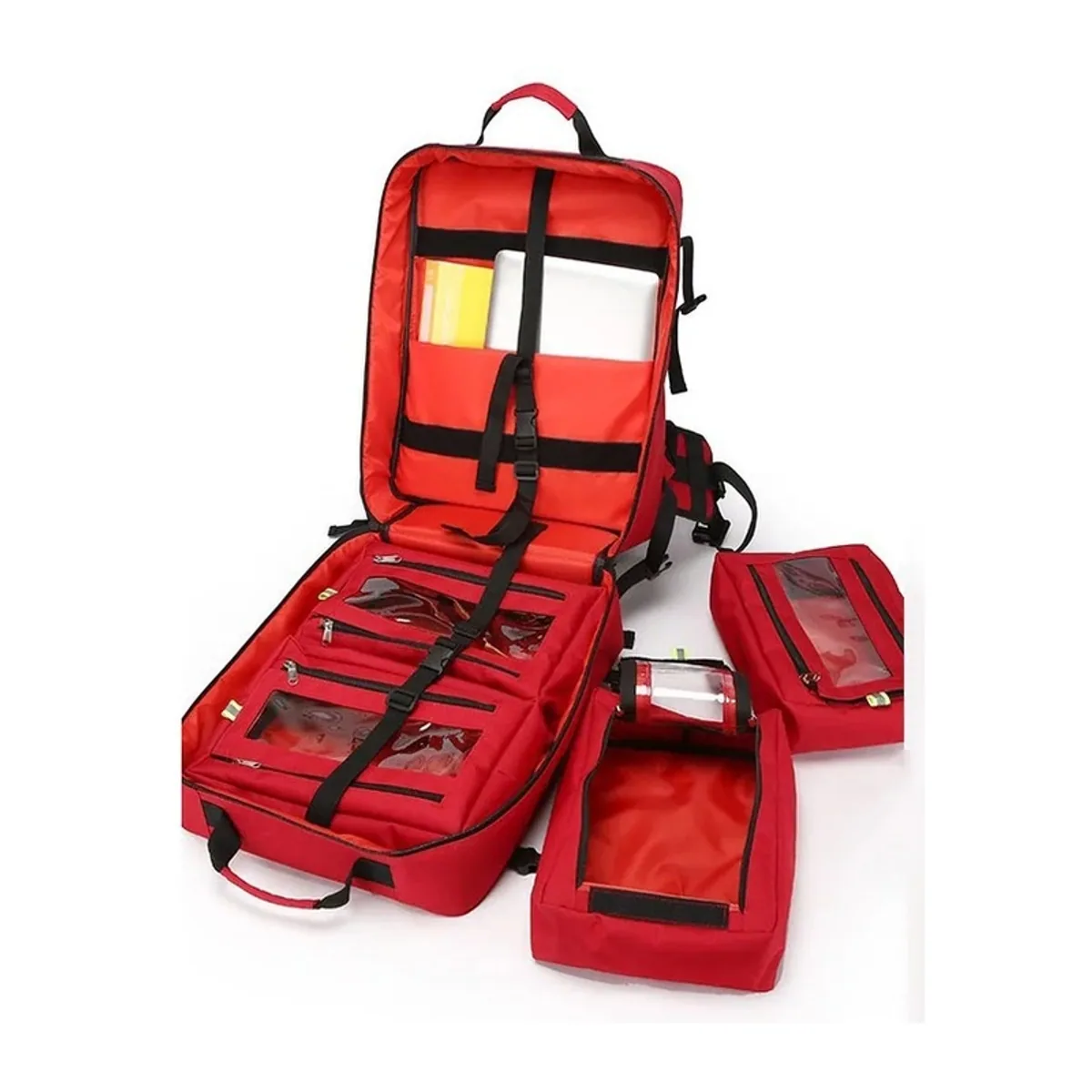09968 1200D Medical Emergency Backpack in Blue, construction and compartment detail 6