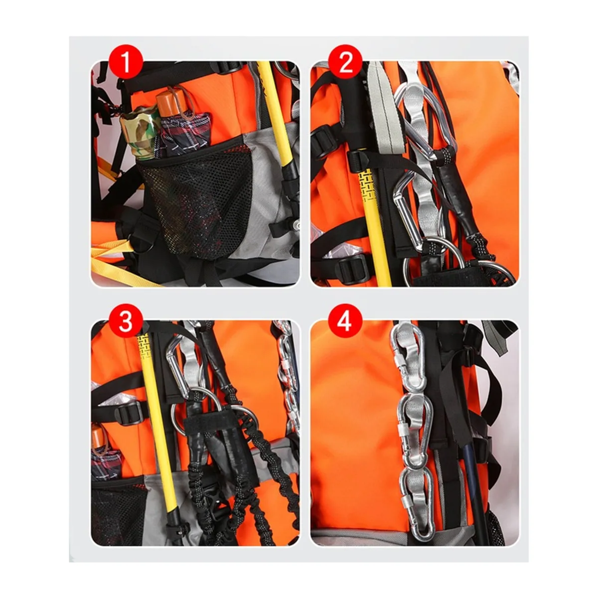09970 1200D Waterproof PVC Rescue Bag in Orange, construction and compartment detail 4