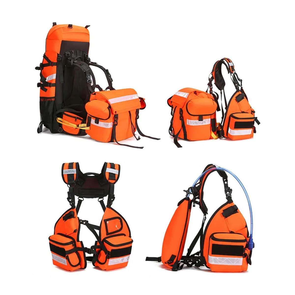 09970 1200D Waterproof PVC Rescue Bag in Orange, construction and compartment detail 5