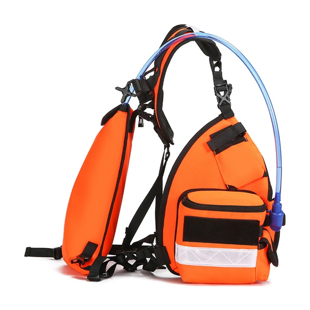09970 1200D Waterproof PVC Rescue Bag in Orange, construction and compartment detail 7