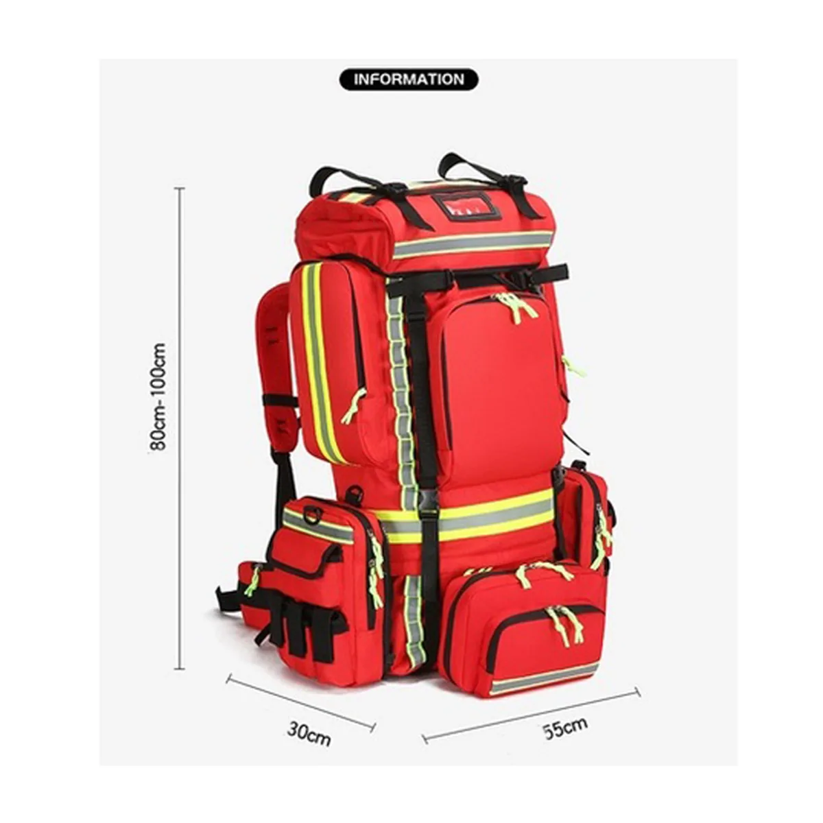 09971 1200D Waterproof PVC Rescue Bag in Red, construction and compartment detail 1