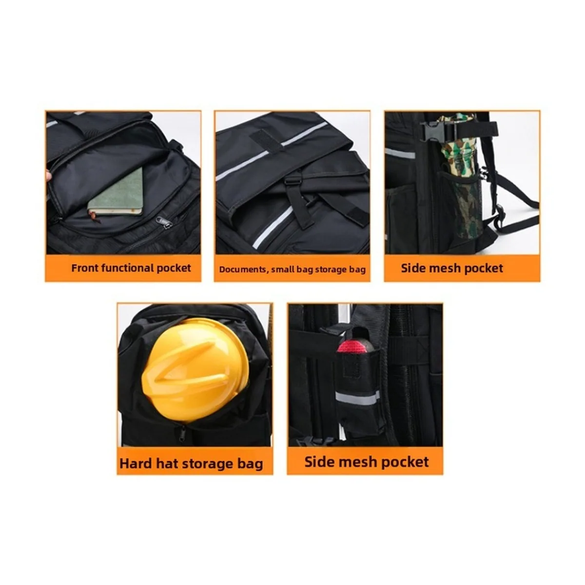 112212 Oxford Trolley Rescue Bag in Black, construction and compartment detail 3