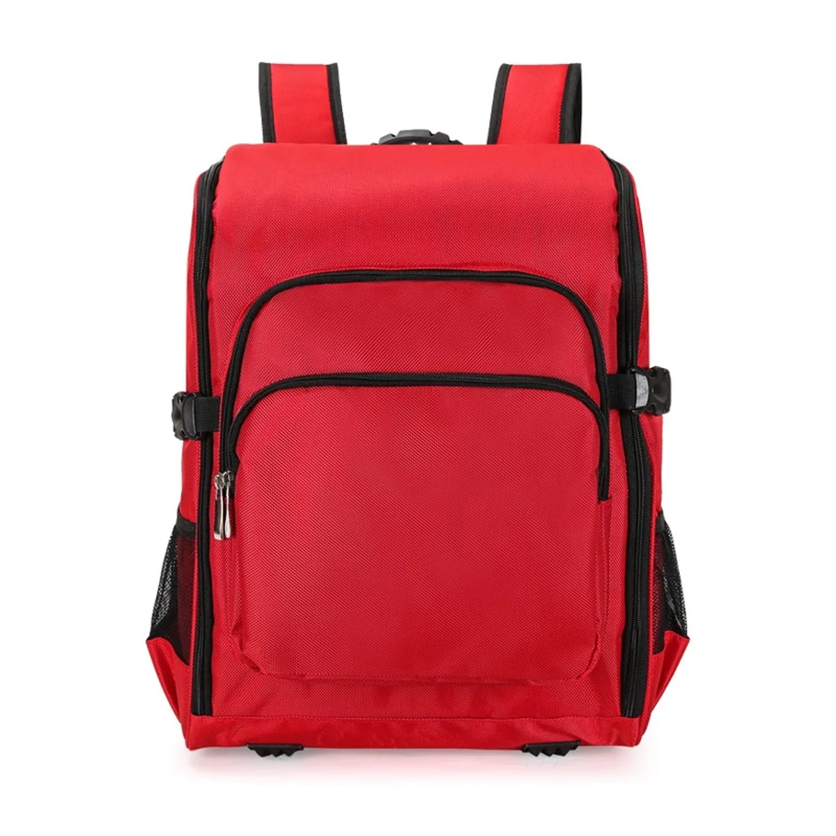 632# Oxford Medical Emergency Backpack in Red, construction and compartment detail 3