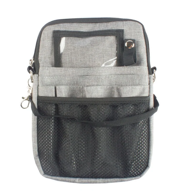Nurse Organizer Pouch with Clear ID Window and Mesh Pocket construction and compartment detail 7
