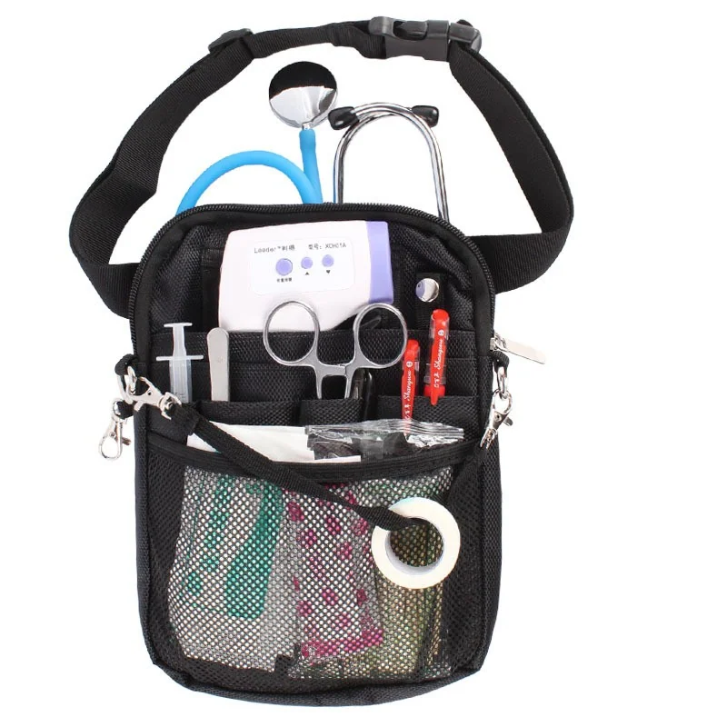 Nurse Organizer Pouch with Clear ID Window and Mesh Pocket construction and compartment detail 14