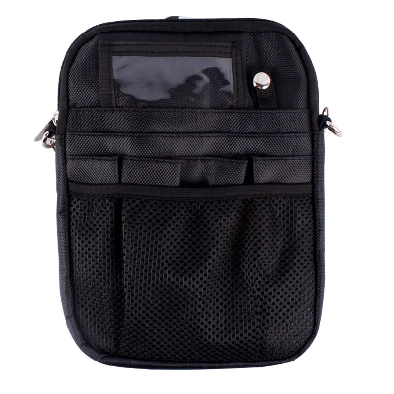 Nurse Organizer Pouch with Clear ID Window and Mesh Pocket construction and compartment detail 2