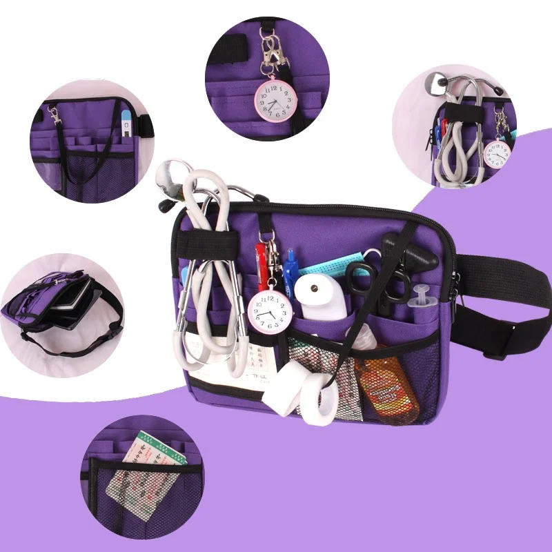 Nurse Waist Organizer with Tool Slots and Mesh Pockets construction and compartment detail 5