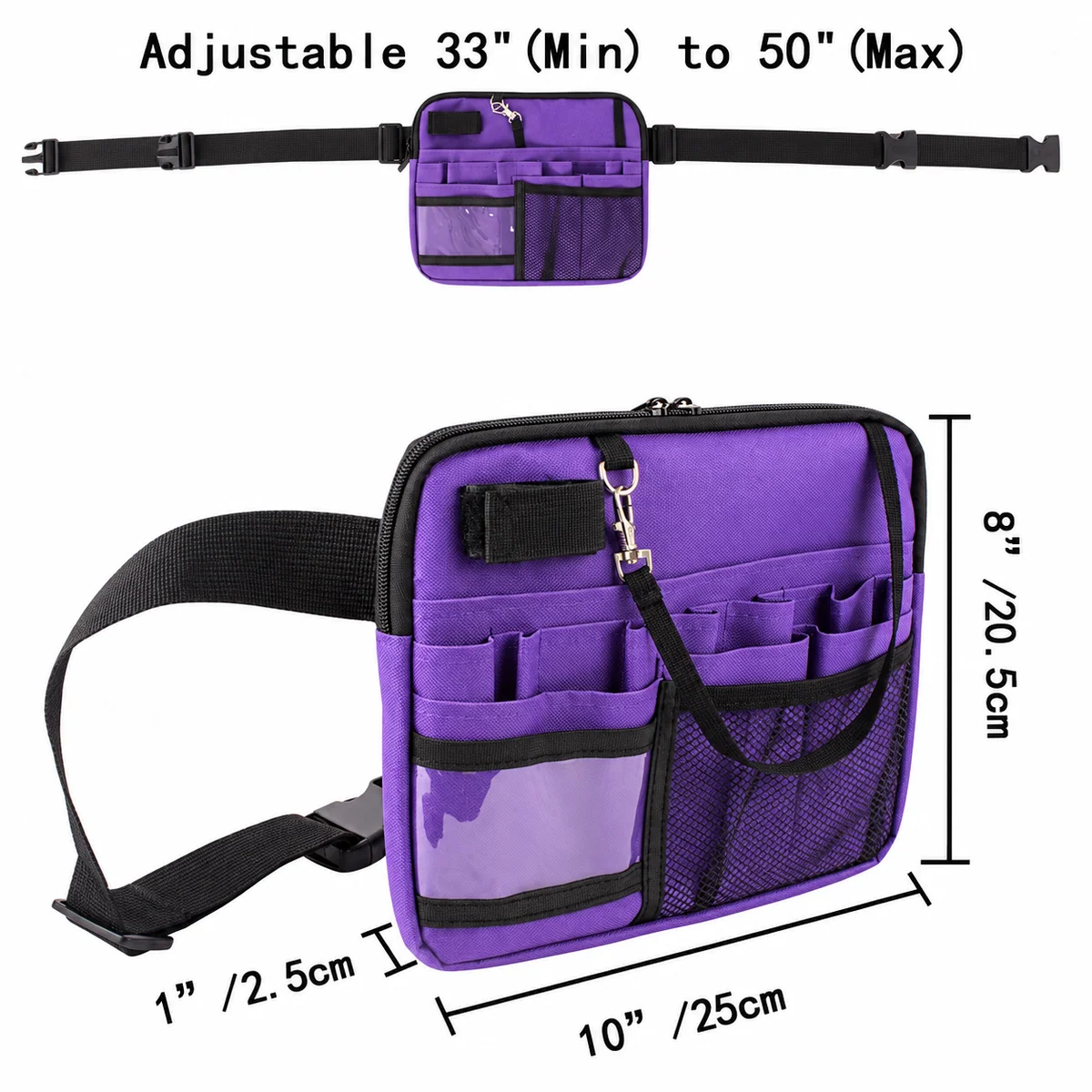 Nurse Waist Organizer with Tool Slots and Mesh Pockets construction and compartment detail 6