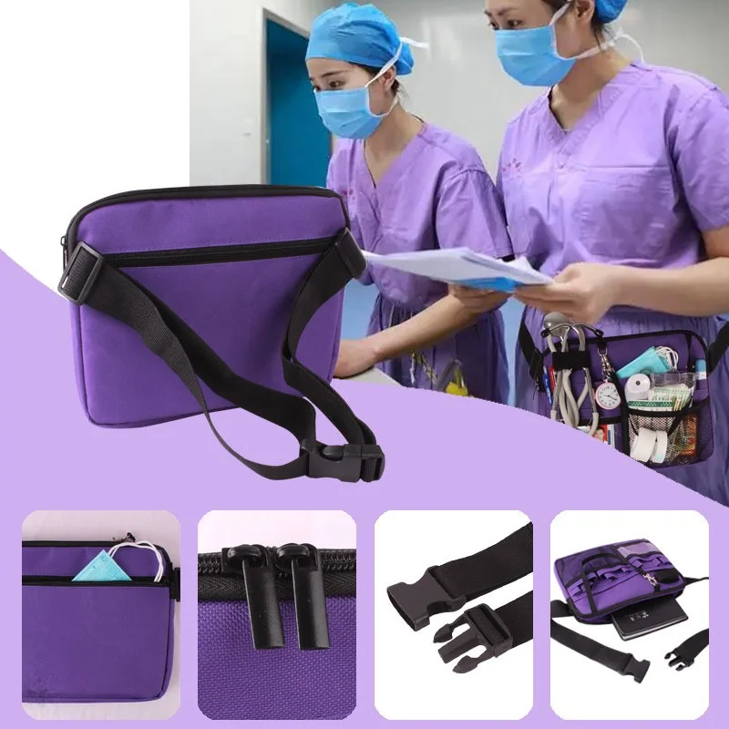 Nurse Waist Organizer with Tool Slots and Mesh Pockets construction and compartment detail 7