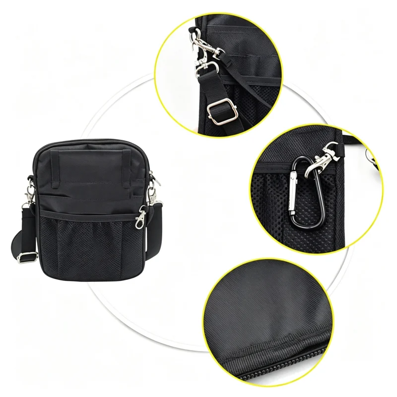 Nurse Shoulder Pouch - SKU HSB004 construction and compartment detail 9