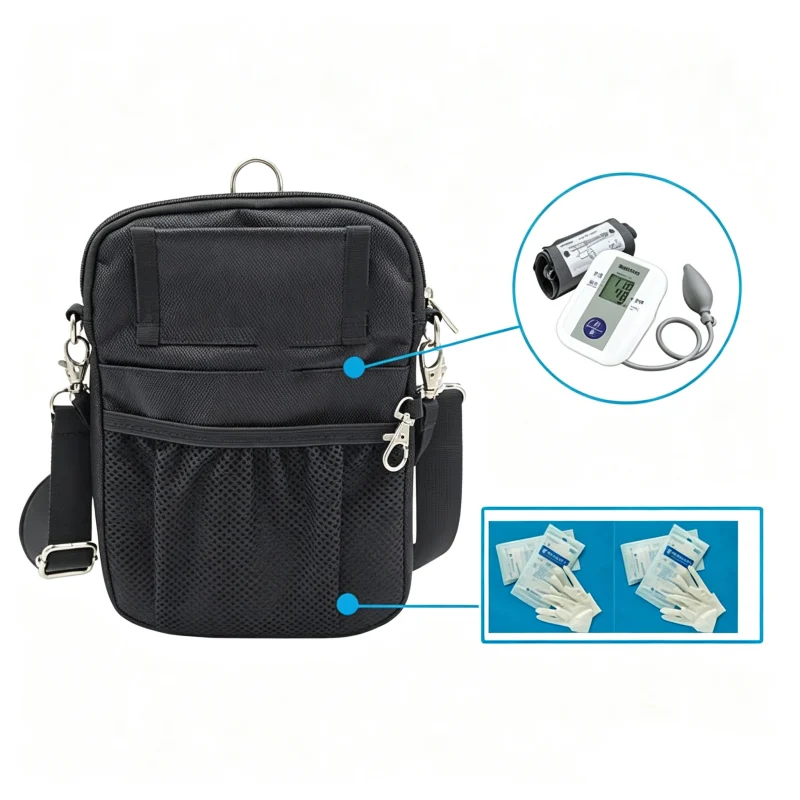 Nurse Shoulder Pouch - SKU HSB004 construction and compartment detail 5