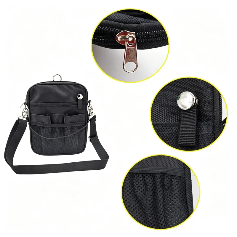 Nurse Shoulder Pouch - SKU HSB004 construction and compartment detail 8