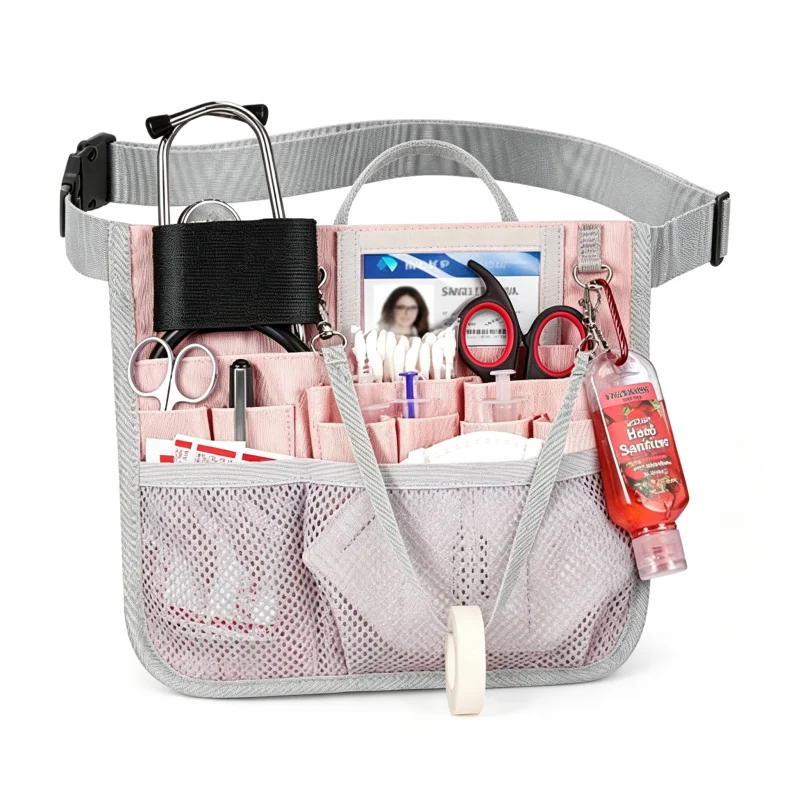 Nurse Belt Organizer with Tape Strap and Front Mesh Pockets product view