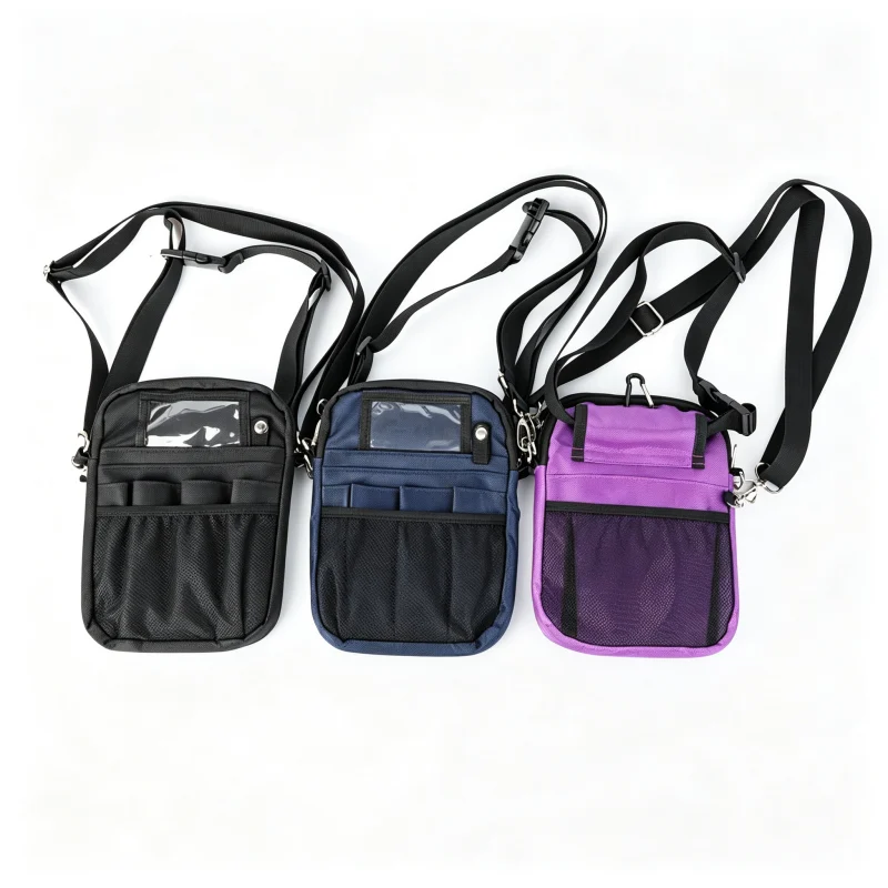 Nurse Crossbody Pouch with Mesh Tool Organizer construction and compartment detail 5
