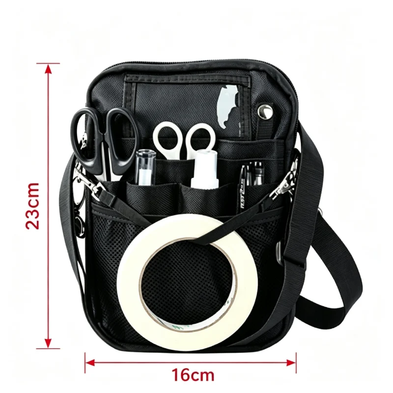 Nurse Crossbody Pouch with Mesh Tool Organizer construction and compartment detail 7