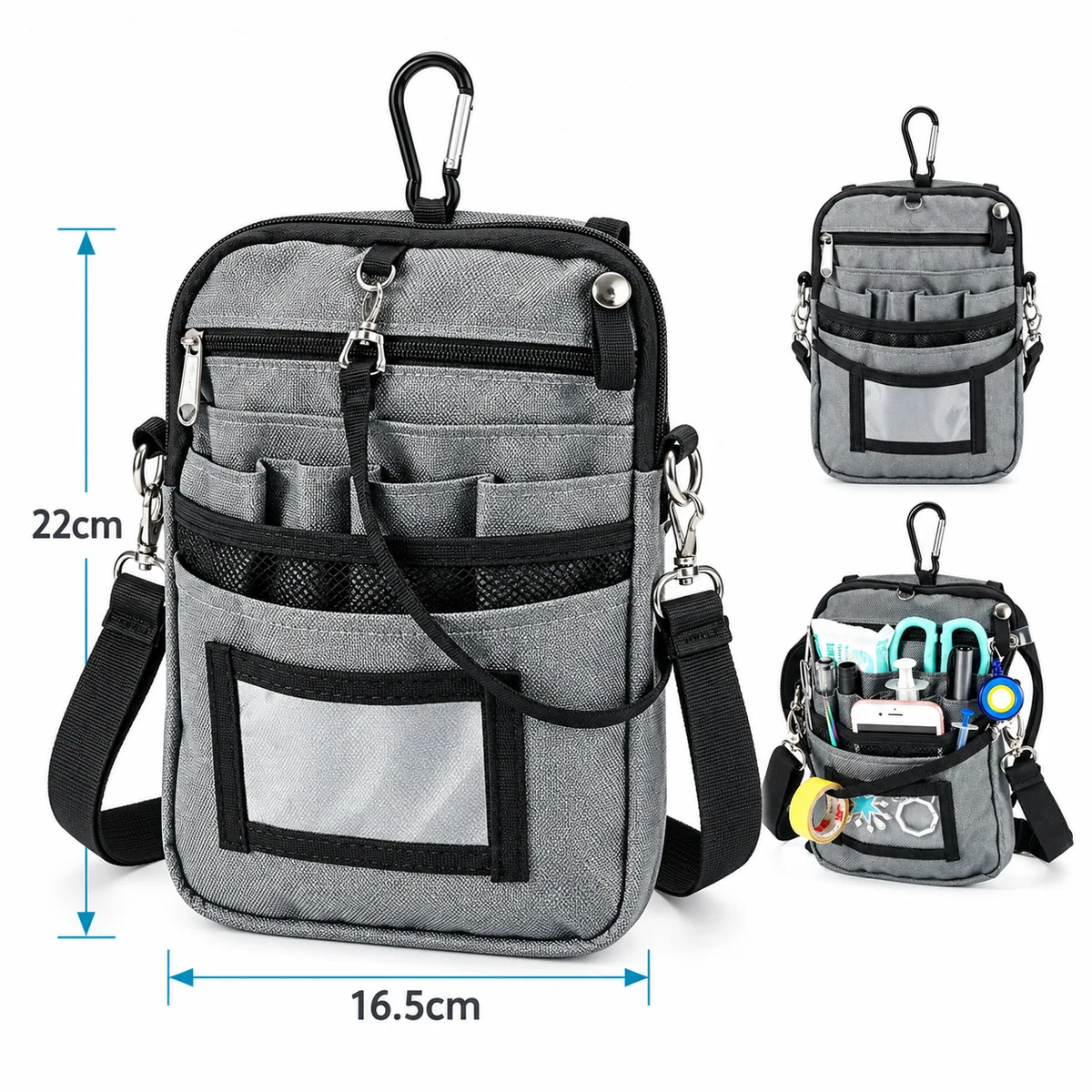 Nurse Organizer Bag - SKU HSB016 construction and compartment detail 7