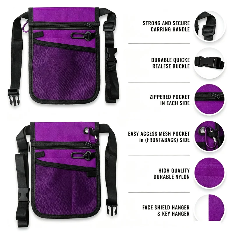 Nurse Waist Organizer - SKU HSB019 construction and compartment detail 1