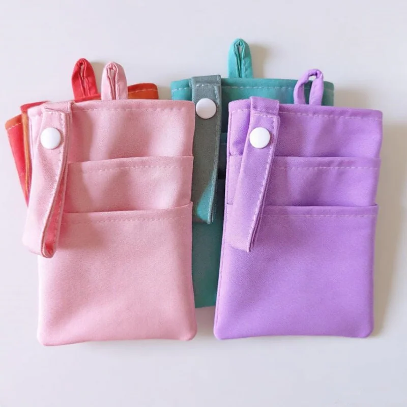Three-Pocket Nurse Organizer with Snap Strap for Uniforms construction and compartment detail 3