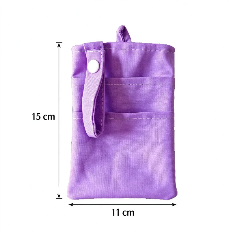 Three-Pocket Nurse Organizer with Snap Strap for Uniforms construction and compartment detail 6