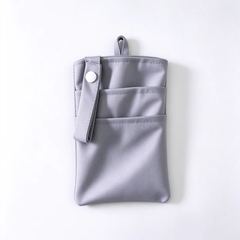 Three-Pocket Nurse Organizer with Snap Strap for Uniforms construction and compartment detail 17