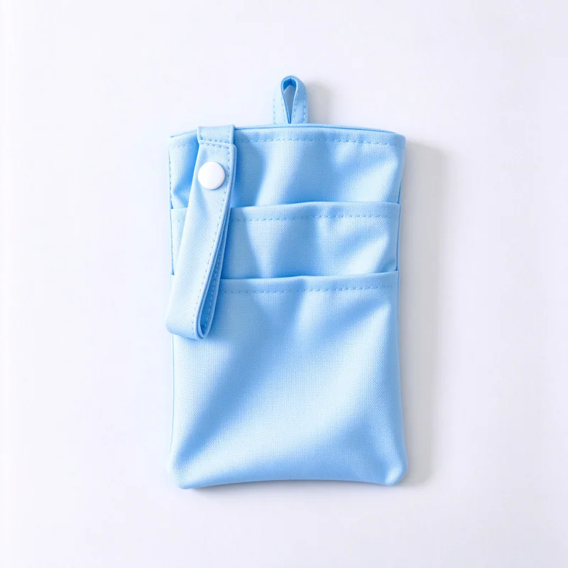 Three-Pocket Nurse Organizer with Snap Strap for Uniforms construction and compartment detail 12