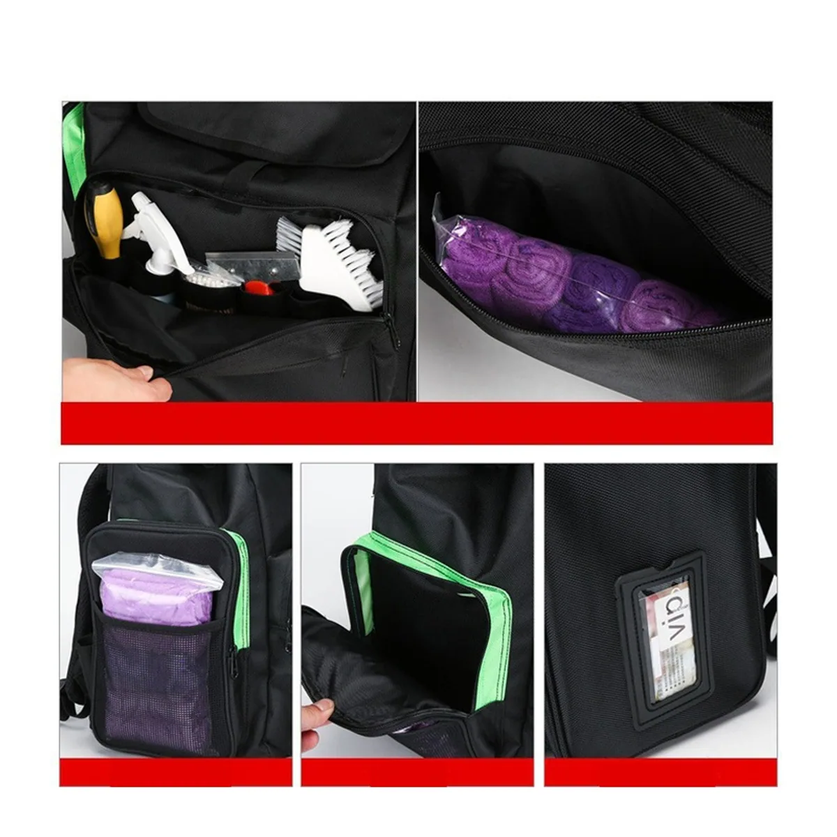 PN0001 Oxford Trolley Rescue Bag in Black, construction and compartment detail 6