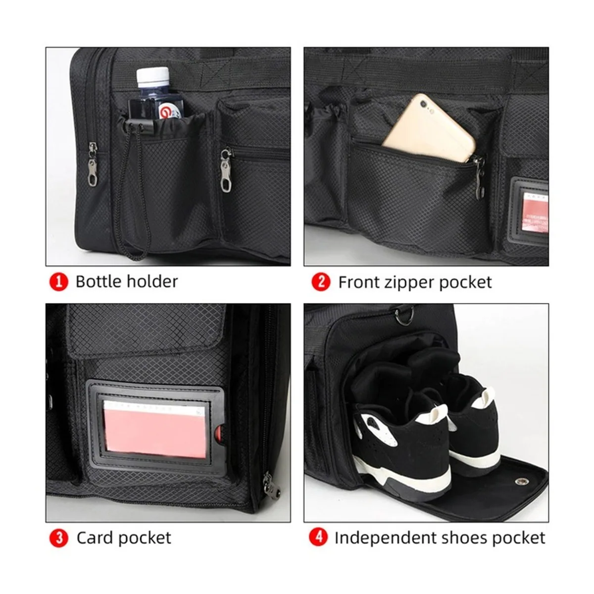 PN0002 Emergency Medical Backpack in Black, construction and compartment detail 3