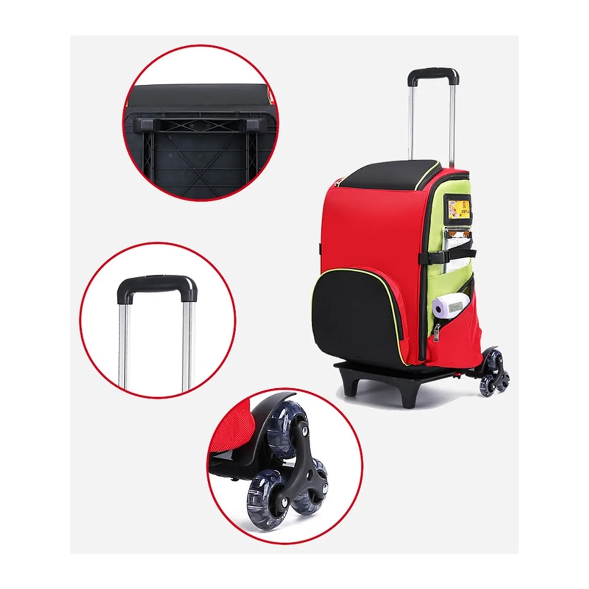 09912 1200D Medical Emergency Backpack in Red, construction and compartment detail 2