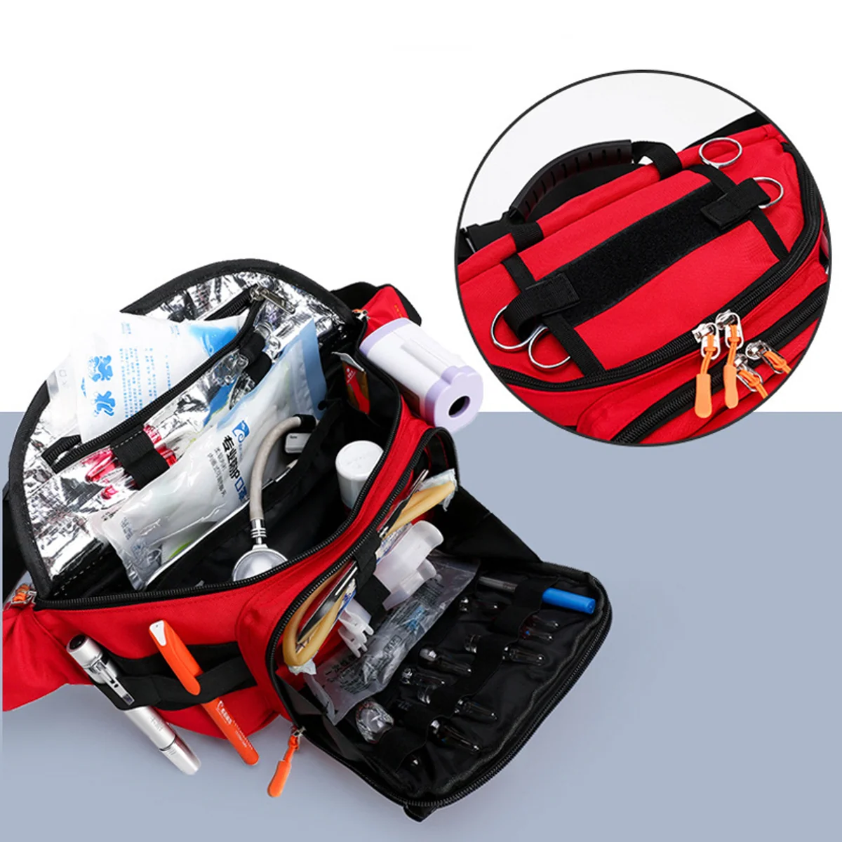 Foldout First Aid Waist Organizer for Event Staff construction and compartment detail 6