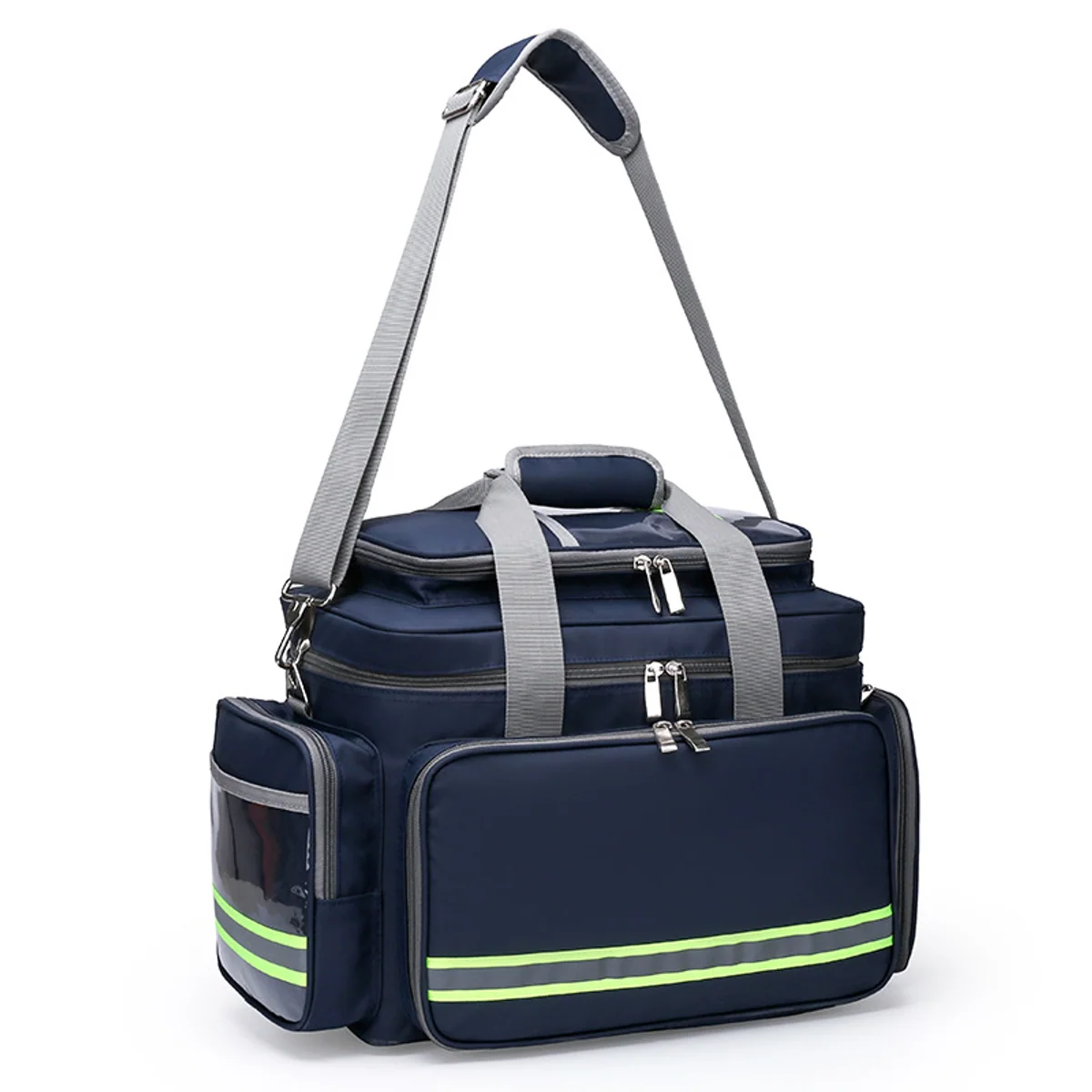 Medical Shoulder Bag with Divided Storage and Front Organizer construction and compartment detail 4