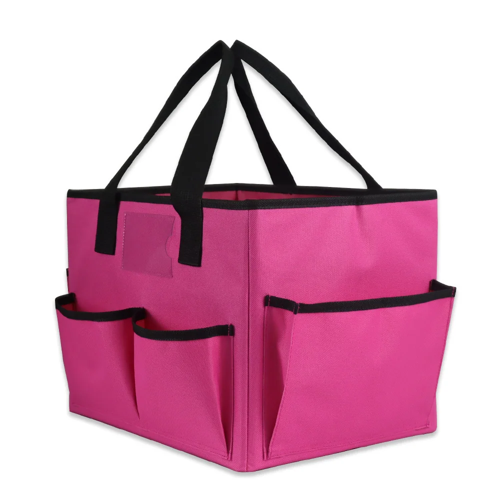 Foldable Organizer Tote with Dividers for Work Supplies construction and compartment detail 1