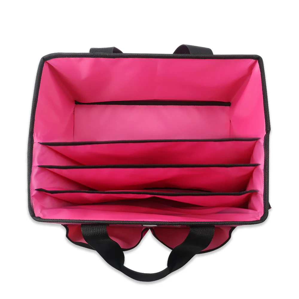 Foldable Organizer Tote with Dividers for Work Supplies construction and compartment detail 5