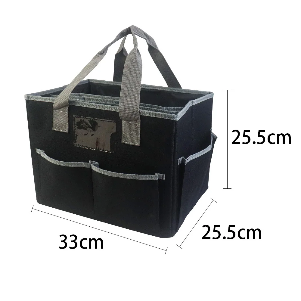 Foldable Organizer Tote with Dividers for Work Supplies construction and compartment detail 10