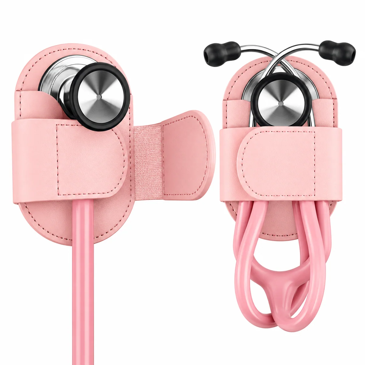 PU Stethoscope Holster with Wraparound Fastening for Clinical Carry construction and compartment detail 1