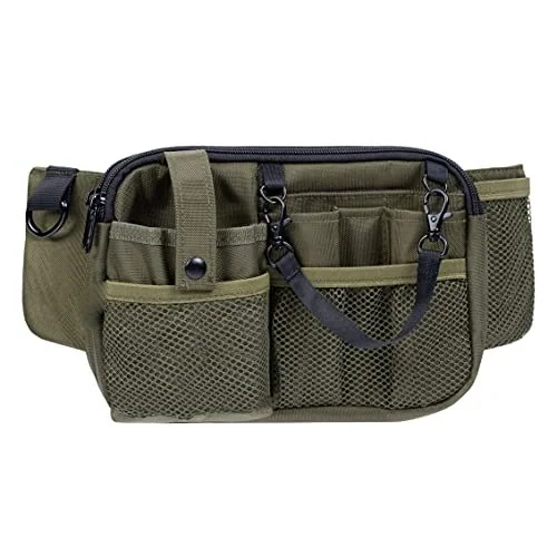 Nurse Waist Organizer with Mesh Pockets and Tape Strap construction and compartment detail 9