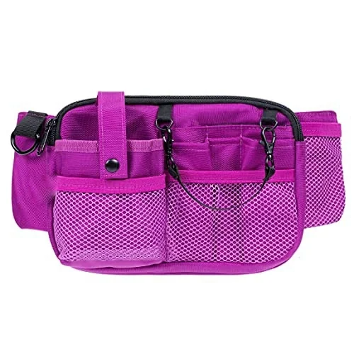 Nurse Waist Organizer with Mesh Pockets and Tape Strap construction and compartment detail 11